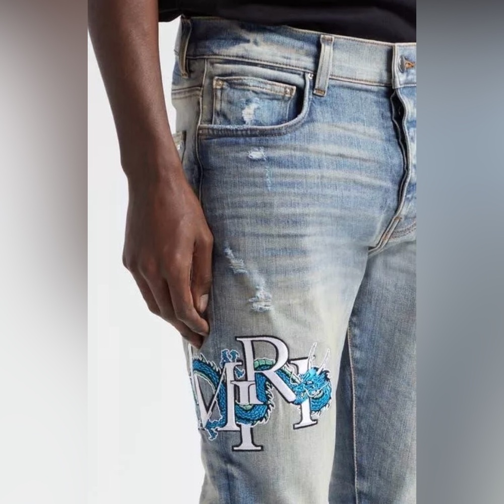 Amiri MX1 Dragon Lunar New Years Jeans - Indigo - Men's Size 32